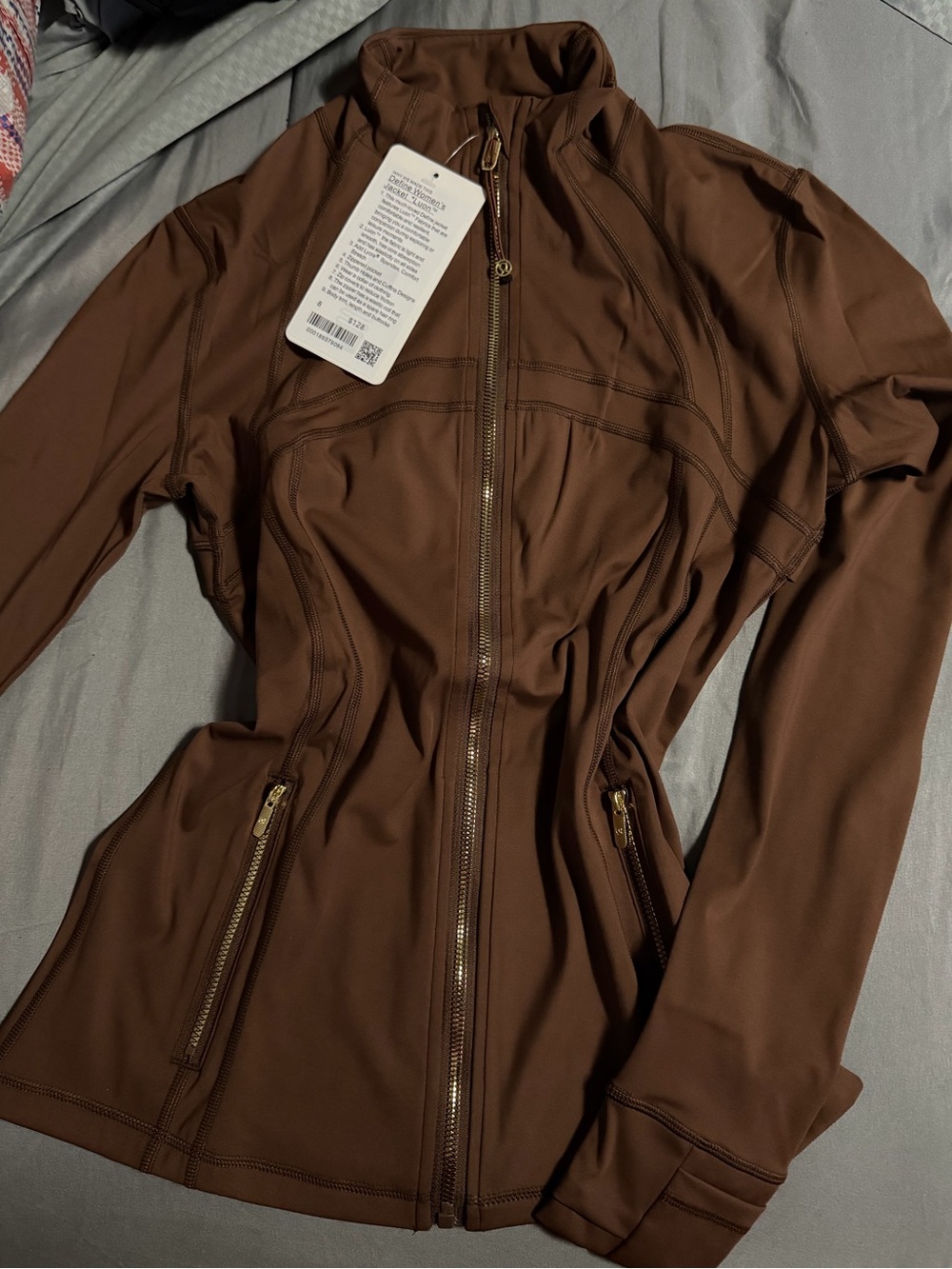 lululemon athletica Brown Fitted Zip-Up Utility Jacket